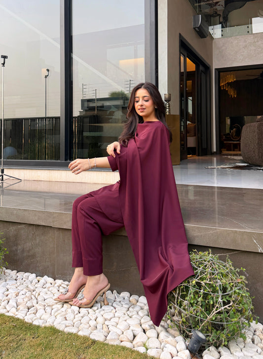 Maroon drape set